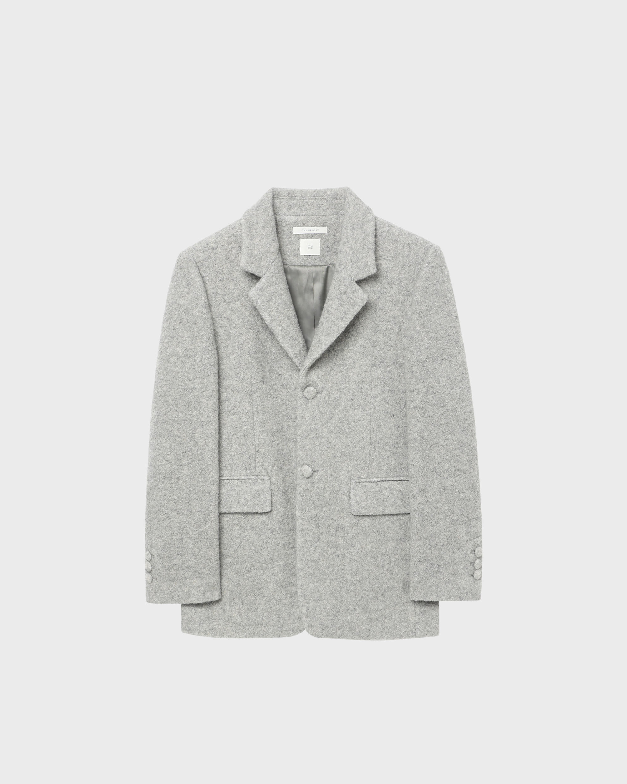 Tailored Jacket Wool-Blend Boucle  Light Grey