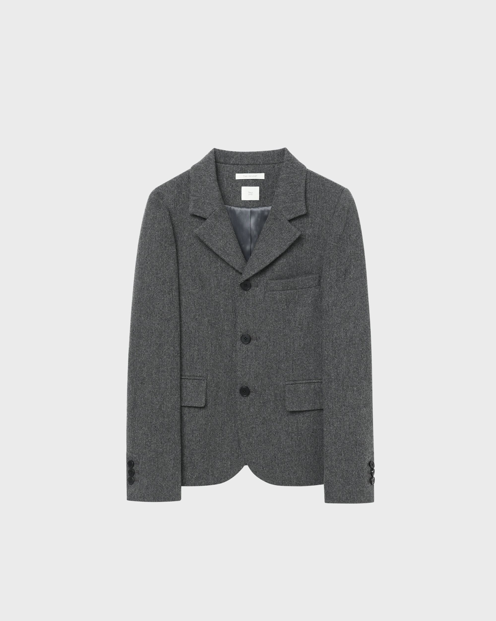 3 Buttons Jacket Geelong Wool Twill Dark Grey