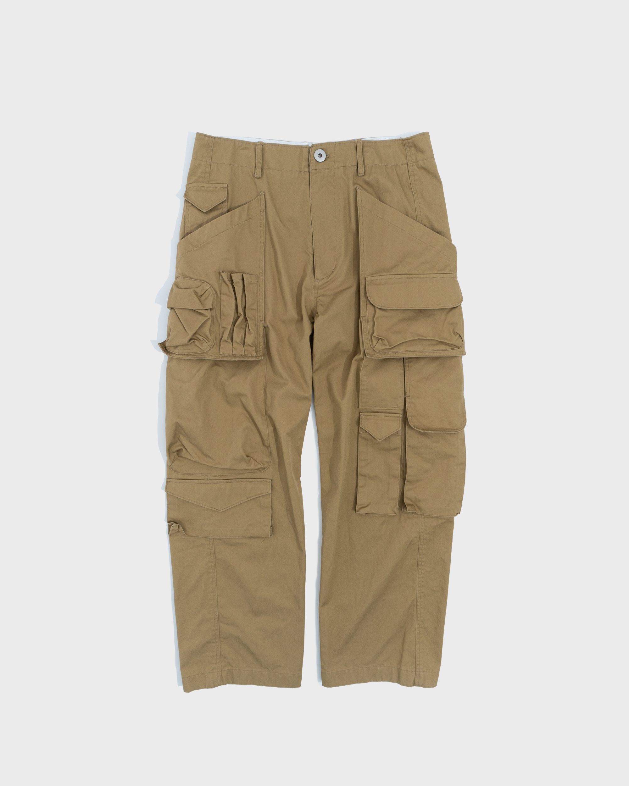 Side Panelled Cargo Pants Beige